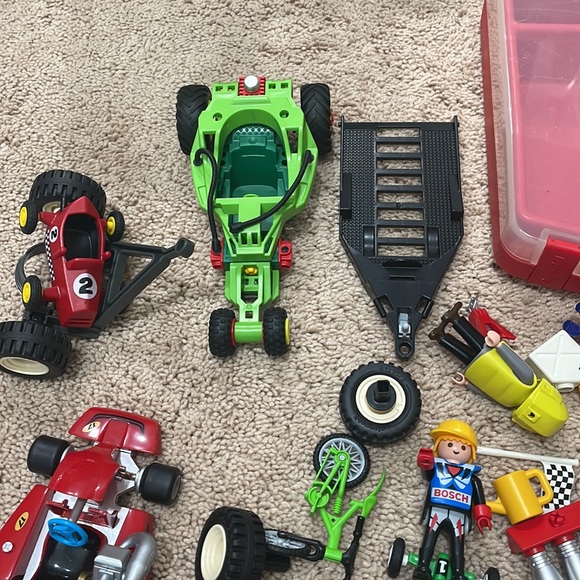 Playmobil go kart motorcycle racing set parts car’s characters & carrying case - Picture 3 of 7
